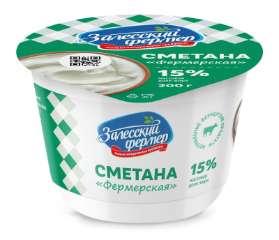 Сметана Залесский фермер 15% 200г БЗМЖ