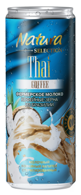 Напиток молочный кофейный Natura Selection Thai Coffee Кокос/Ваниль ж/б 220г БЗМЖ