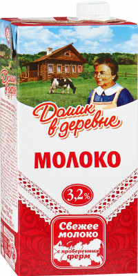Молоко ультрапастеризованное Домик в деревне 3,2% 950г БЗМЖ
