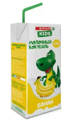 Коктейль молочный SPAR Kids Банан с 12мес 2,5% 200г БЗМЖ