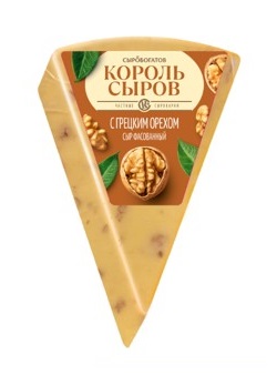 Сыр Король Сыров Сыробогатов грец орех 45% сегмент 180г БЗМЖ
