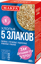 Хлопья Макфа 5 злаков к/к 400г