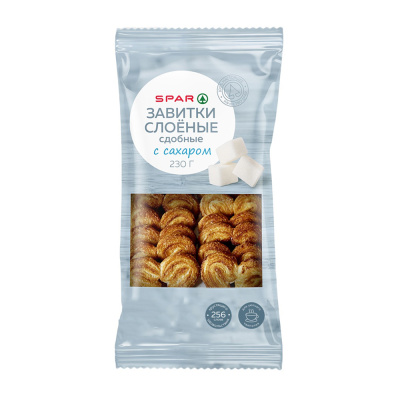 Завитки SPAR слоеные с сахаром 230г