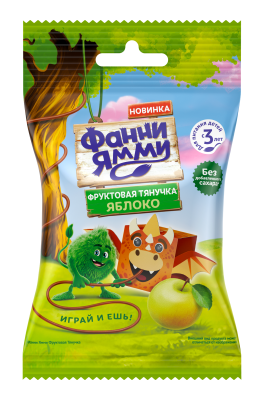 Кусочки фруктовые Фанни Ямми Тянучка яблоко 15г