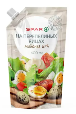 Майонез SPAR на Перепелиных яйцах 67% 400г