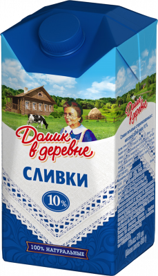 Сливки стерилизованные Домик в деревне 10% 480г БЗМЖ