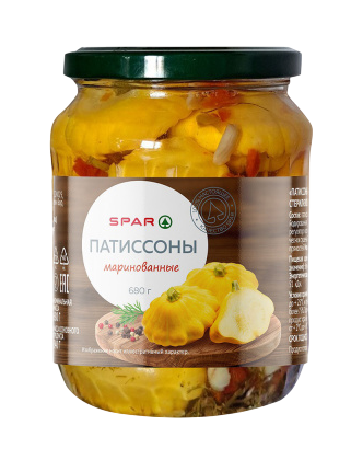 Патиссоны маринованные SPAR 680г ст/б