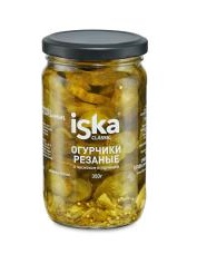 Огурчики резаные чеснок/горчица Иска 350г ст/б
