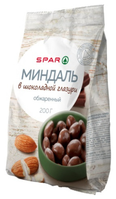 Миндаль жареный в шоколадной глазури SPAR 200г