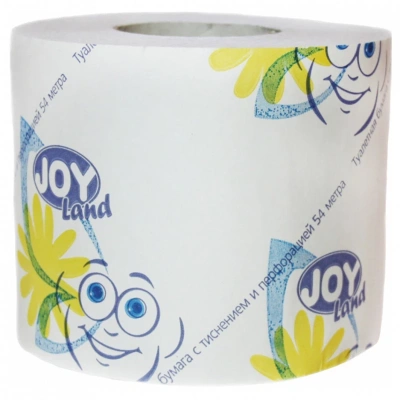 Бумага туалетная Joy Land 1-сл 1 рул 54м белая