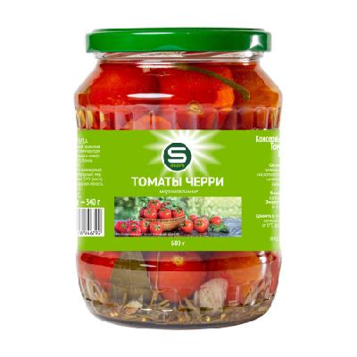 Томаты Черри маринованные SMART 680г ст/б