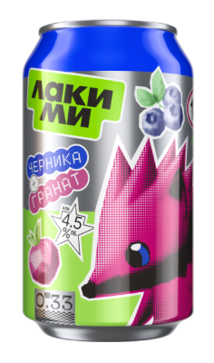 Напиток пивной Лаки Ми Черника/Гранат 0,33л 4,5% ж/б