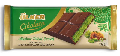 Шоколад Улкер Дубайский с фисташковой начинкой и кадаифом 93г