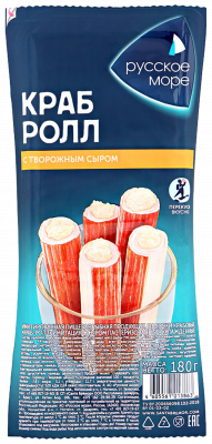 Палочки крабовые Краб-ролл с сыром охл 180г