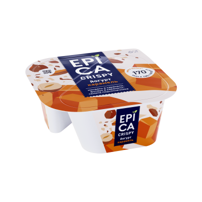 Йогурт Эпика Криспи Карамель/Семечки подсолнечника/Миндаль/Фундук в карамели 10,2% 140г БЗМЖ