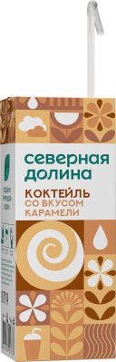 Коктейль молочный Северная Долина Карамель 2,5% 200г БЗМЖ