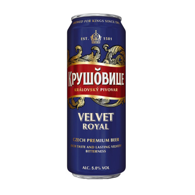 Пиво светлое Крушовице Вельвет 0,43л 5% ж/б