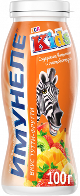 Напиток кисломолочный Имунеле Кидс Тутти-Фрутти 1,5% 100г БЗМЖ