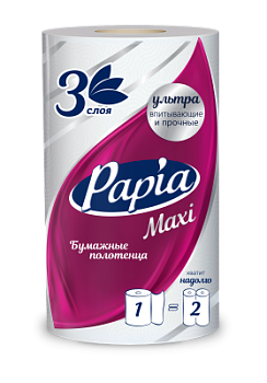 Полотенце бумажное Папиа 3-сл 1 рул Макси