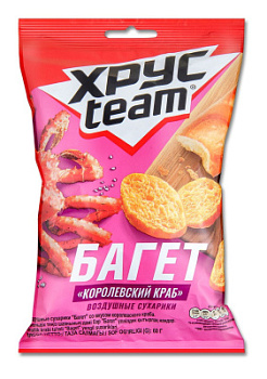Сухарики пшеничные Хрустим Багет Королевский краб 100г