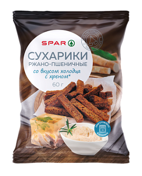 Сухарики ржано-пшеничные SPAR Холодец с хреном 60г