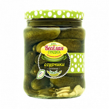 Огурчики соленые Веселая грядка 680г ст/б