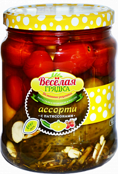 Ассорти овощное с патиссонами Веселая грядка 950г