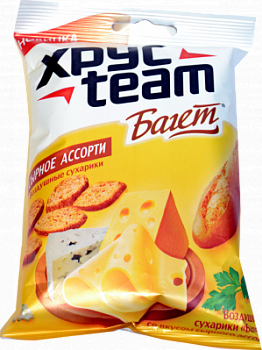 Сухарики пшеничные Хрустим Багет Сырное ассорти 60г
