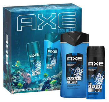 Набор подарочный Акс Кул Океан гель д/душа 250мл + мочалка