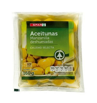 Оливки зеленые б/к SPAR 160г м/уп