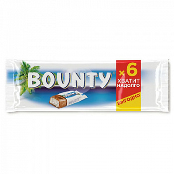 Батончик шоколадный Баунти мультипак 6*27.5г