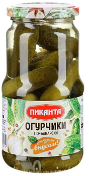 Огурчики маринованные по-Баварски Пиканта 460г ст/б