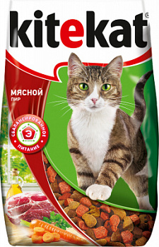 Корм сухой для кошек Китекат Мясной пир 800г