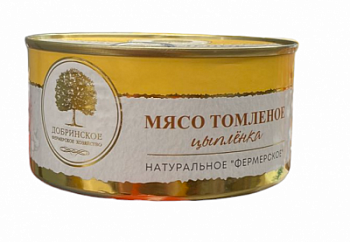 Мясо Цыпленка томленое Добринское ФХ натуральное фермерское 325г ж/б