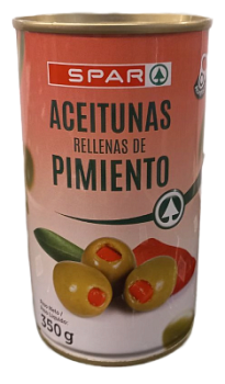 Оливки зеленые с перцем SPAR 350г ж/б