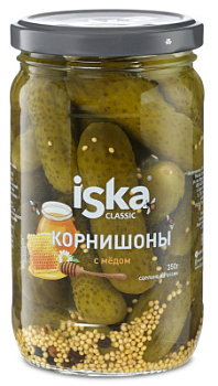 Корнишоны маринованные с медом Иска 350г ст/б