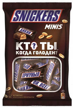 Батончик шоколадный Сникерс Минис 180г