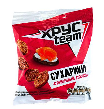 Сухарики ржаные Хрустим Сливочный лосось 40г