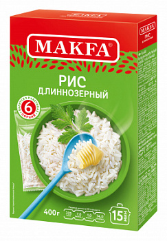 Рис Макфа шлифованный длиннозерный вар пакеты 5*80г