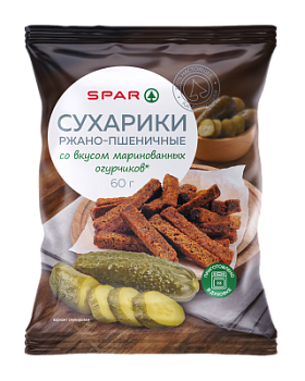 Сухарики ржано-пшеничные SPAR Маринов огурчики 60г