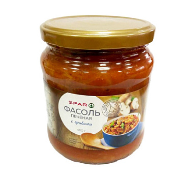 Фасоль печеная SPAR с Грибами 480г