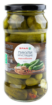 Пикули хрустящие маринованные SPAR 500г ст/б
