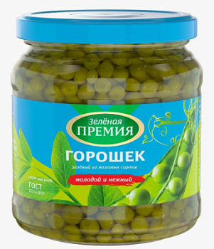 Горошек зеленый Зеленая премия 450г ст/б