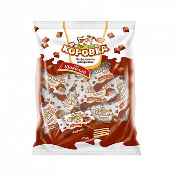 Конфеты вафельные Рот Фронт Коровка Шоколад 250г