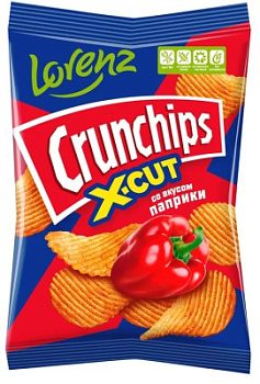 Чипсы Кранчипс Икс-Кат Рифленые Паприка 70г