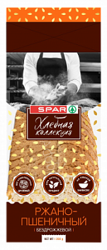 Хлеб Пшенично-ржаной SPAR Хлебная коллекция бездрожжевой нарезанный 370г