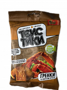 Гренки пшенично-ржаные Тейстики Краб 100г