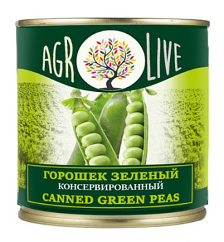 Горошек зеленый Агролива 400г ж/б