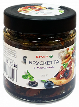 Брускетта с маслинами SPAR 155г ст/б