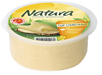 Сыр Cливочный Натура безлактозный 45% цилиндр 200г БЗМЖ